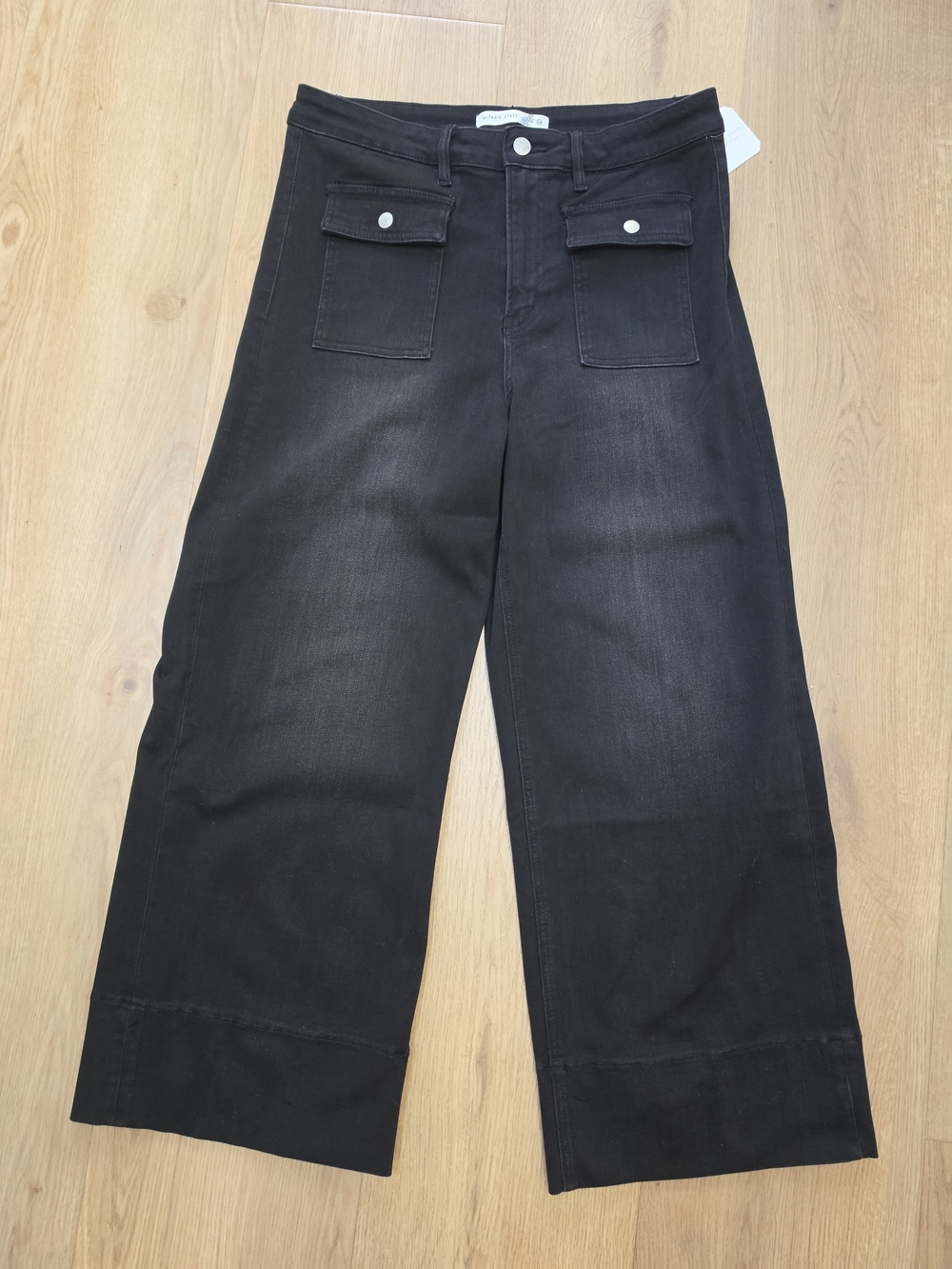 Altar'd State Mica Denim Black Utility Wide Leg Jeans Size 30 NWT